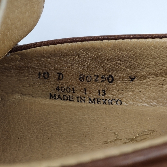 Frye John A. Men's Brown Leather Round Toe Office Slip On Penny Loafers Size 10 - Picture 15 of 16